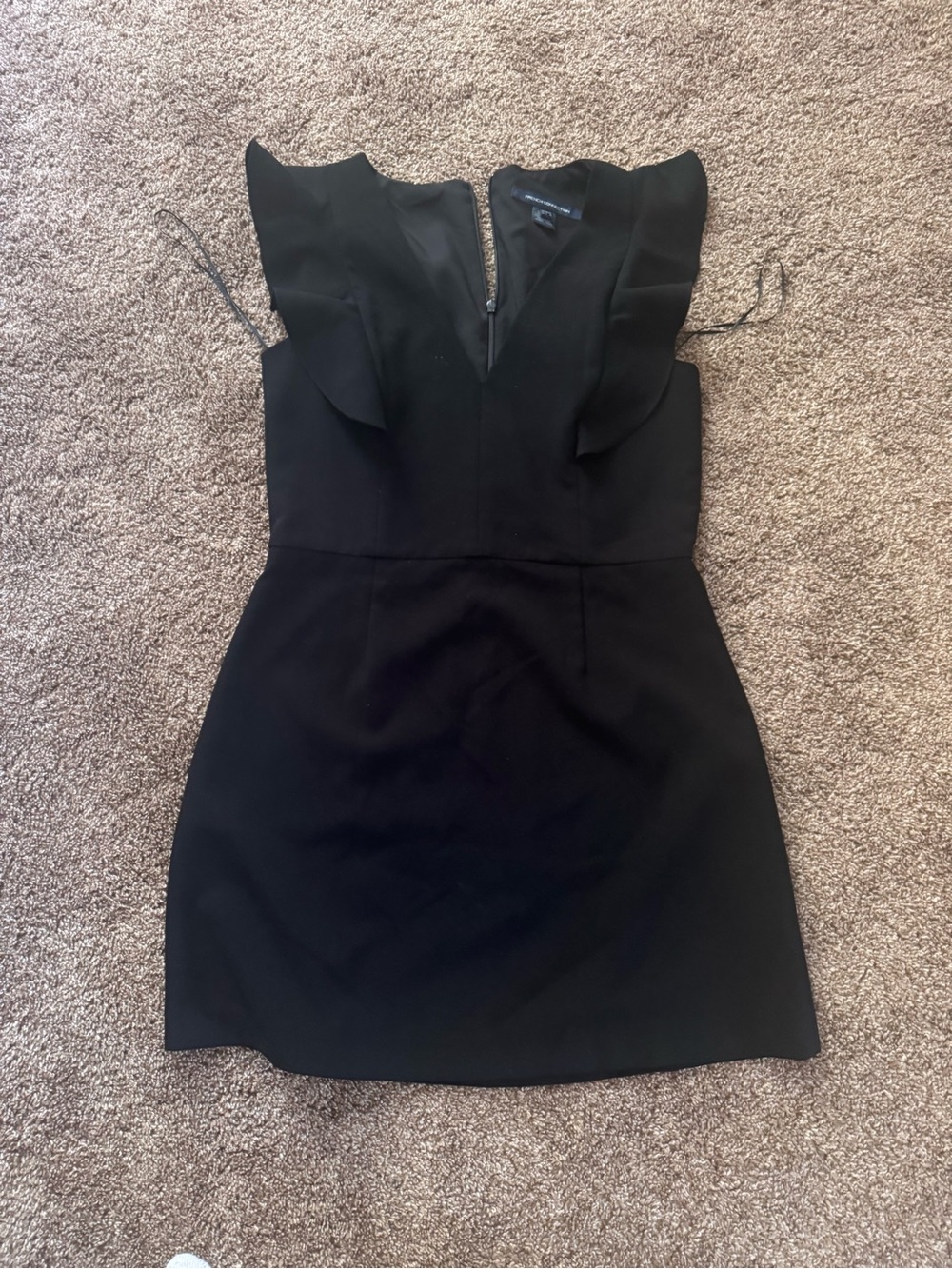 French connection Women's Black Ruffle Sleeve Sheath Dress